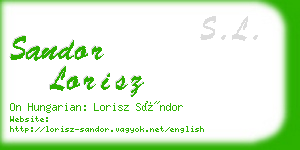 sandor lorisz business card